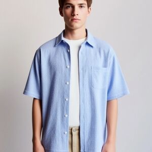 John Ashford Sky Blue Casual Button Down Shirt